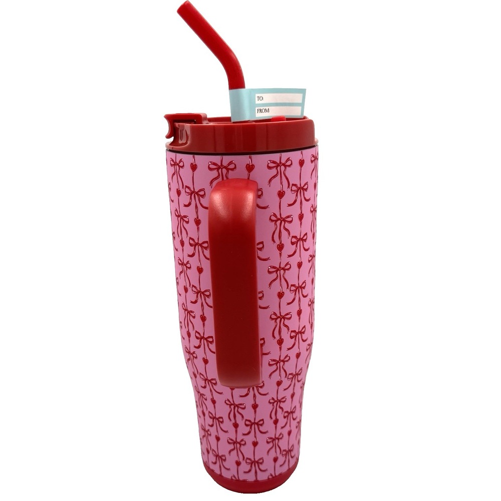 Simply Southern Pink Bow 40oz Tumbler with Handle and Reusable Straw Travel NEW - Picture 8 of 11